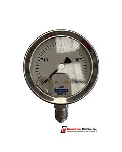 Pressure Gauge 40 Bar, Bottom Entry 1/4" BSP